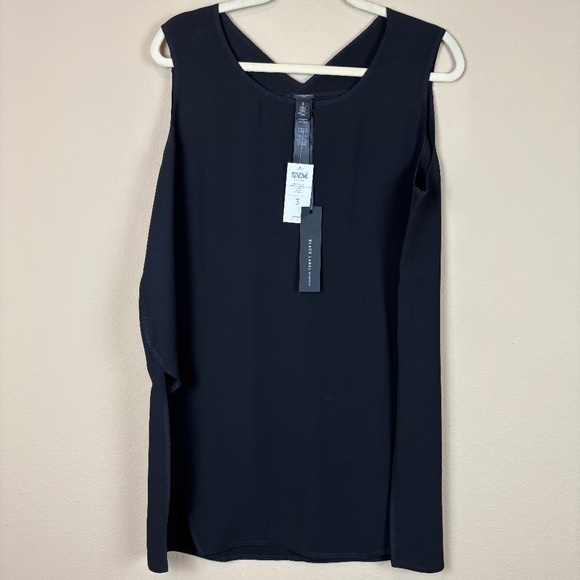 NWT Black Label by Chico's Black Asymmetrical Drama Layer Woven Tunic Tank - Picture 1 of 12